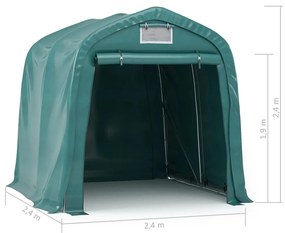 Tenda de garagem em PVC 2,4x2,4 m verde