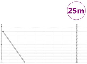 Cerca de Campo vidaXL 1,2x25 m Aço Galvanizado
