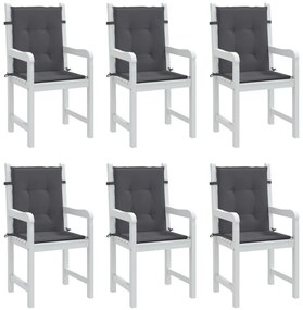 Almofadões lombares p/ cadeiras de jardim 6pcs oxford antracite