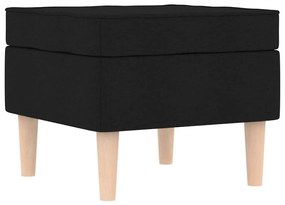 Poltrona com apoio de pés tecido preto