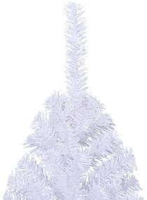 Meia árvore de Natal artificial com suporte 240 cm PVC branco