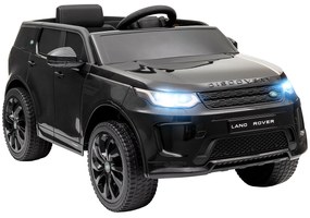 AIYAPLAY Carro Elétrico para Crianças com Licença Land Rover Discovery Sport Bateria 12V Faróis Buzina e Música 106x65,5x51 cm Preto