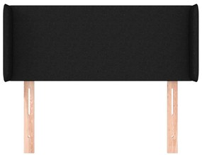 Cabeceira de cama c/ abas tecido 93x16x78/88 cm preto
