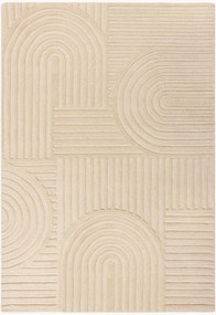 Tapete em lã artesanal com relevo Zen Garden
