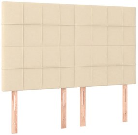 Cama com molas/colchão 140x200 cm tecido cor creme