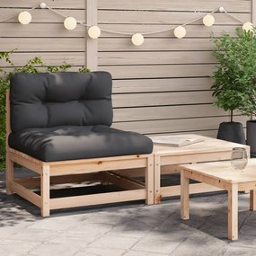 vidaXL Sofá sem apoio braços para jardim c/ almofadões e apoio de pés