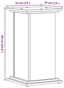 Suporte para plantas 33x33x60 cm derivados de madeira branco