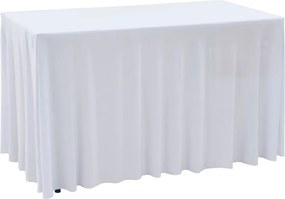 vidaXL Capa extensível para mesa c/ camilha 2 pcs 243x76x74 cm branco