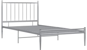 Estrutura de cama 100x200 cm metal cinzento