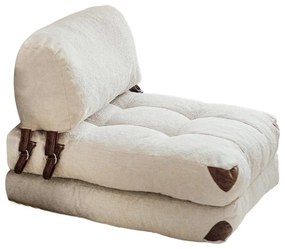 Sofá-Cama Fold 1 Lugar – Creme – 80x70x60 cm