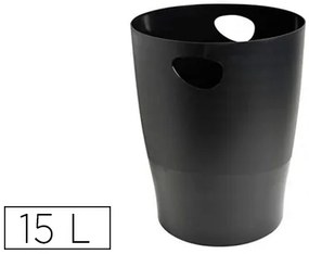 Cesto de Papeis Exacompta em Plástico Ecoblack Preta 15 Litros
