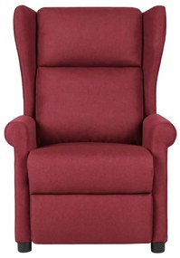 Poltrona reclinável tecido vermelho tinto