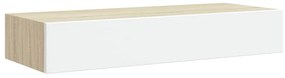Prateleira de parede c/ gaveta MDF 60x23,5x10cm carvalho/branco