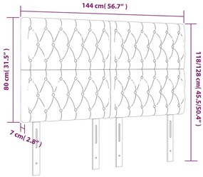 Cabeceira de cama 4 pcs veludo 72x7x78/88 cm rosa
