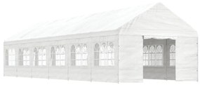 Gazebo com telhado 13,38x4,08x3,22 m polietileno branco