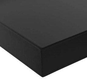 Prateleiras de parede suspensas 2 pcs 40x20x3,8 cm preto