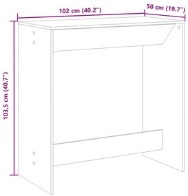 Mesa de bar 102x50x103,5 cm derivados madeira cinzento cimento