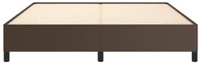 Estrutura de cama 160x200cm couro artificial castanho