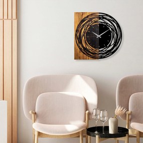 Relógio de Parede Decorativo Mas-039 – Nogueira Clara e Preto – 58 x 3