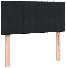 Cama com molas/colchão 80x220 cm veludo preto