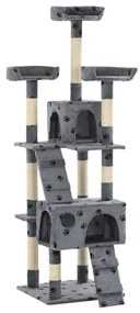 Árvore para gatos c/ postes arranhadores sisal 170 cm cinzento