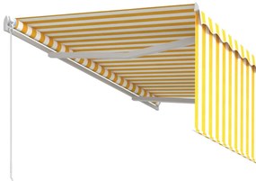 Toldo retrátil manual com estore 3,5x2,5 m amarelo e branco