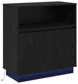 Sideboard com LED Madeira Carvalho Preto 71x34,5x75 cm