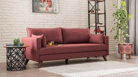 Sofá de 3 Lugares Bella – Vermelho Claret – 208x85x81 cm