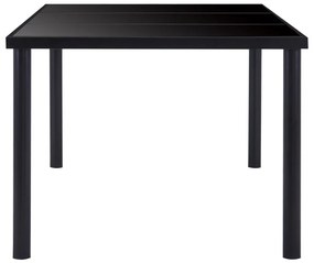9 pcs conjunto de jantar couro artificial preto