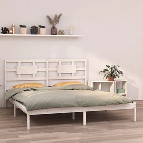 Estrutura de cama 200x200 cm madeira maciça branco