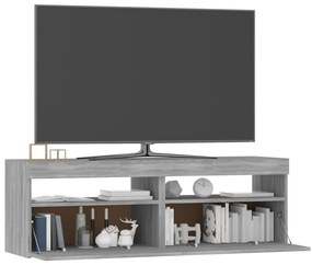 Móvel de TV com luzes LED 120x35x40 cm cinzento sonoma