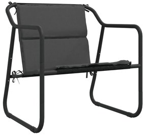 3 pcs conjunto lounge de jardim com almofadões aço antracite