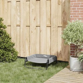 Cama Elevada para Cão Cinza Claro S Tecido Oxford e Aço