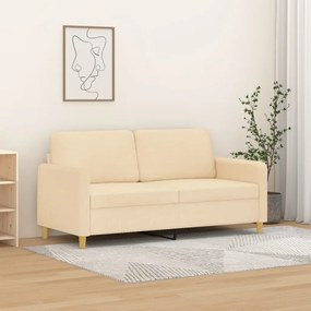vidaXL Sofá de 2 lugares tecido 140 cm cor creme