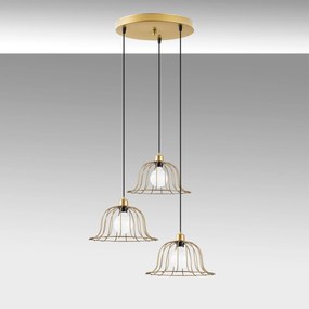 Candeeiro de Teto Boey – Dourado Brilhante – 62 x 62 x 121 cm