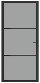 Porta de interior 93x201,5 cm vidro ESG e alumínio preto