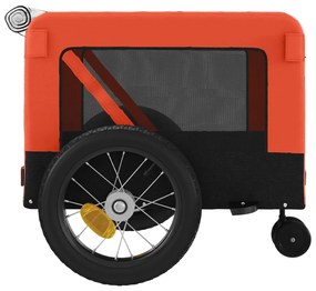 Reboque bicicleta p/ animais tecido oxford/ferro laranja/preto