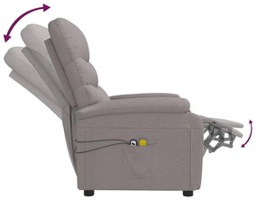 Poltrona de massagens elétrica reclinável tecido cinza-acast.