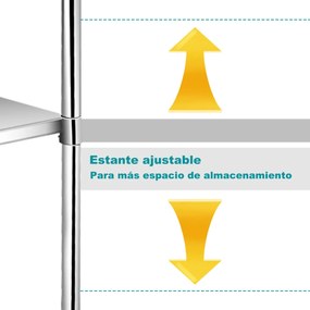 Mesa de trabalho em aço inoxidável com rodas bloqueáveis Carrinho de cozinha com prateleira inferior ajustável 122 x 61 cm Prateado