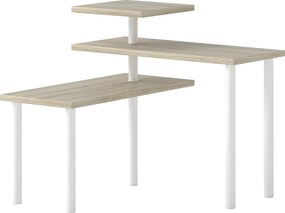 HOMCOM Estante de Cozinha de 3 Níveis Estante de Cozinha com 3 Prateleiras Giratórias Estrutura de Metal e Design em Degraus 40x18x36,5 cm Madeira | Aosom Portugal