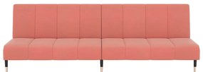 Sofá-cama de 2 lugares veludo rosa