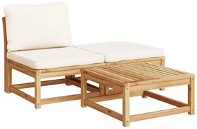 8 pcs conjunto lounge jardim c/almofadões madeira maciça acácia