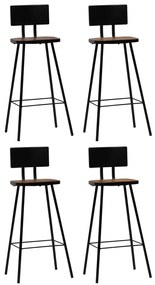 Conjunto de bar 5 pcs madeira recuperada maciça