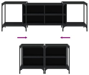 Móvel para TV 153x37x50 cm derivados de madeira preto