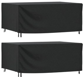 Capas móveis de jardim 2pcs 225x143x90cm impermeável 420D preto