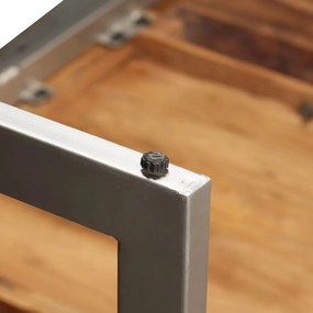 Mesa de jantar madeira de acácia maciça e aço 180 cm