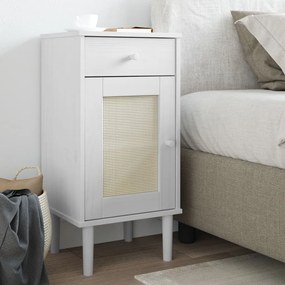 Mesa de cabeceira SENJA 40x35x80 cm pinho maciço branco