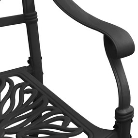 Cadeiras de jardim 2 pcs alumínio fundido preto