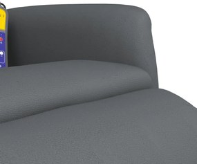 Cadeira massagens reclinável c/apoio pés couro artificial cinza