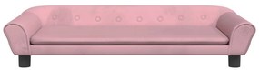 Sofá infantil 100x50x26 cm veludo rosa